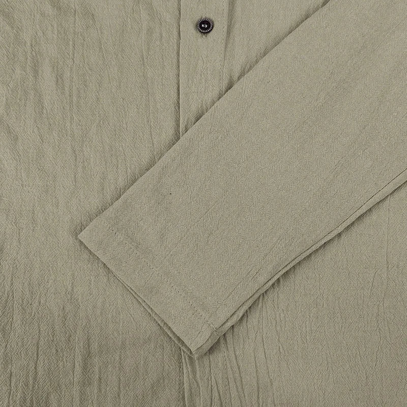 Men's Beach Casual Shirts Cotton Linen Hooded Long Sleeve Shirt Man Fashion Loose Solid Button Cardigan Streetwear Tops Clothing