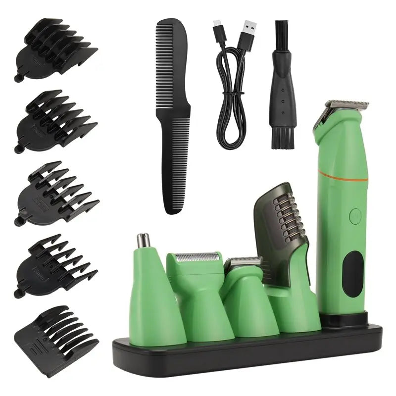 B89B-Beard Trimmer For Men 5-In-1 Hair Clipper Set Electric Shaver Nose Hair Remover Full Body Washable