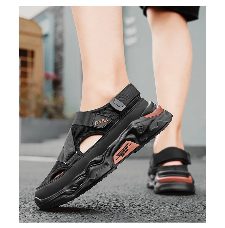 Summer Men Sandals Genuine Leather Mens Casual Shoes Outdoor Men Leather Sandals for Men Beach Shoes Roman mens Shoes