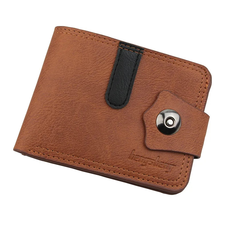 Men's Leather Wallet Short Purse for Man Wallets 2023 Credit Card Holder Money Bag Coin Bag Hasp Small Wallet Portafoglio Uomo