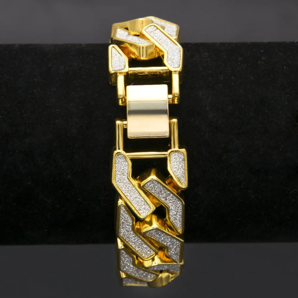 Luxury 24K 9999 Pure Gold real gold Bracelet Male Personalized Geometric Bracelet