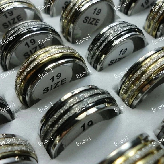 10Pcs/Lot Factory Wholesale Mixed Pattern Style Stainless Steel Ring For Men and Women Jewelry Rings Lot Never Fade