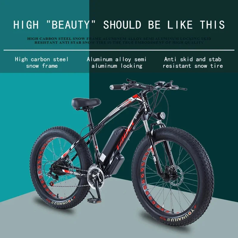 Electric Bicycle 750W Brushless motor AKEZ 48V 13AH Lithium Battery 26Inch Adult E-Bike fat tire Urban Commuting Electric Bike