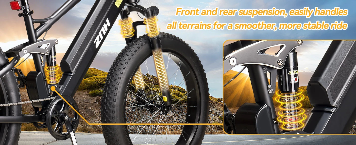 【1 Year Warranty】ZNH Electric Bicycle for Adults,1000W,48V 13Ah Battery, 26MPH Electric Bike, 26*4 Inch Fat Tire E-bike,UL 2849