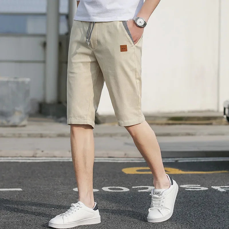 Sport Shorts Man Summer Men's Casual Cotton Linen Shorts Beach Short Pants Male Bermudas Trend Breeches Casual Classic Brand