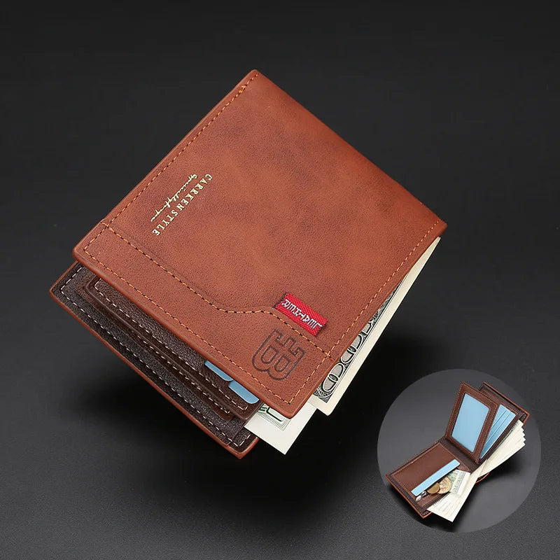 Men's Business Multi-function Short Wallet, Multi-card Wallet, Zipper Change Bag