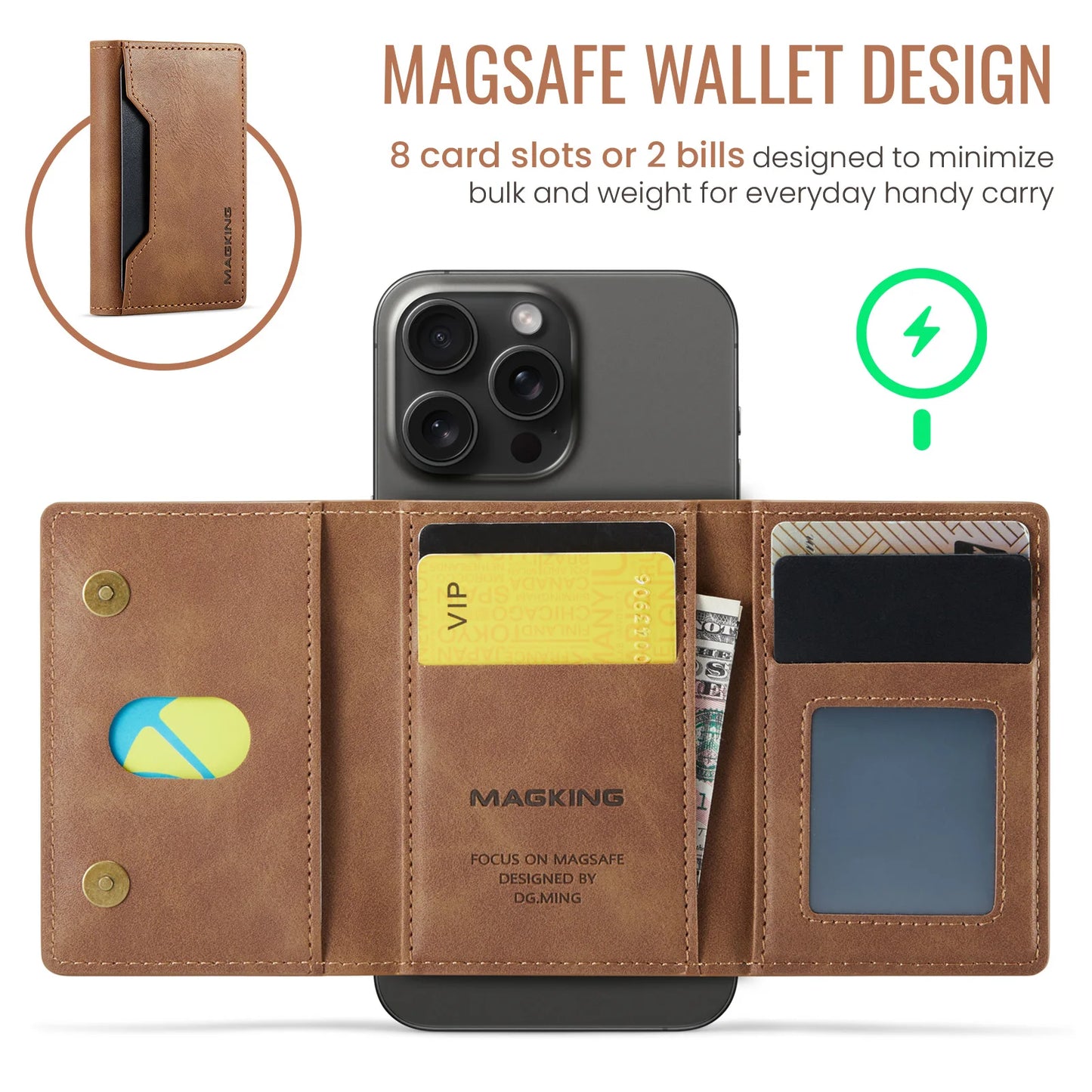 Luxury Fashion Short Strong Magnetic Premium Leather Wallet Men's Coin Cash Cards Holder Women's Foldable Mini Wallet Purse
