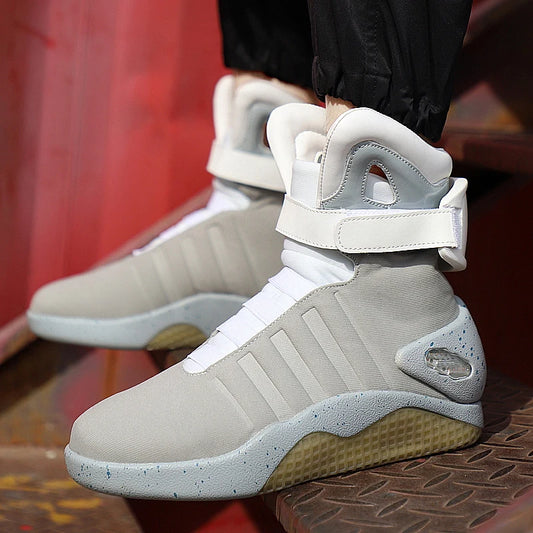 New Boots for Men,Women,USB Rechargeable Glowing Shoes Man Winter Boots Party Shoes Cool Soldier Boots Back to Future