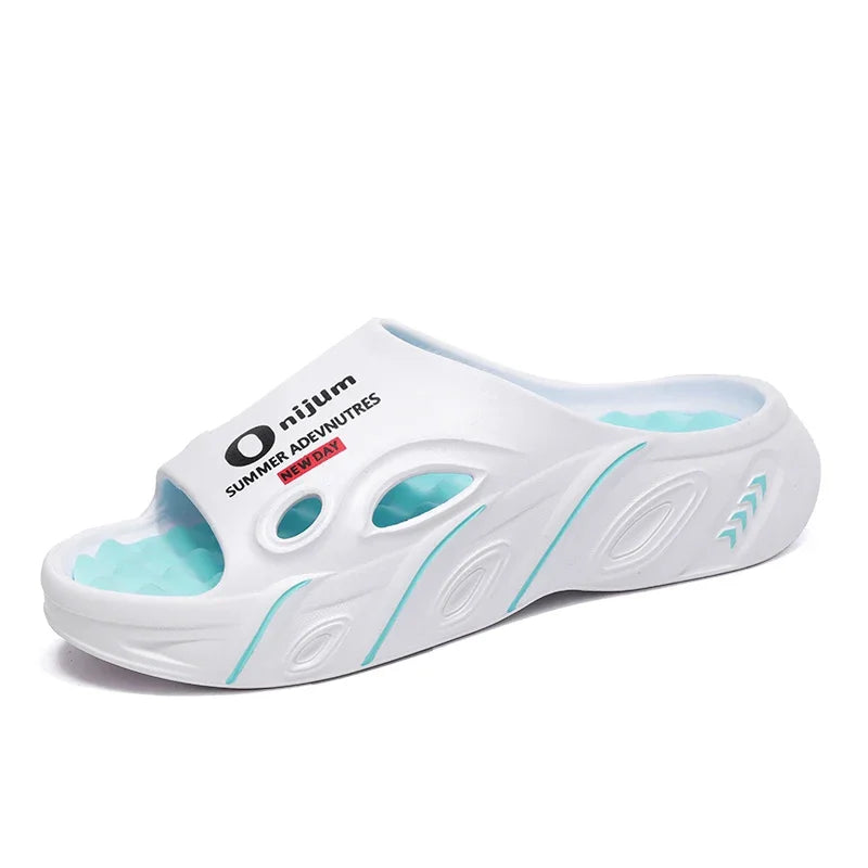 Summer Men's Massage Slippers Indoor Outdoor Sandals Beach Men Casual Shoes Comfortable Slides Flip-flop Men Women Home Slippers