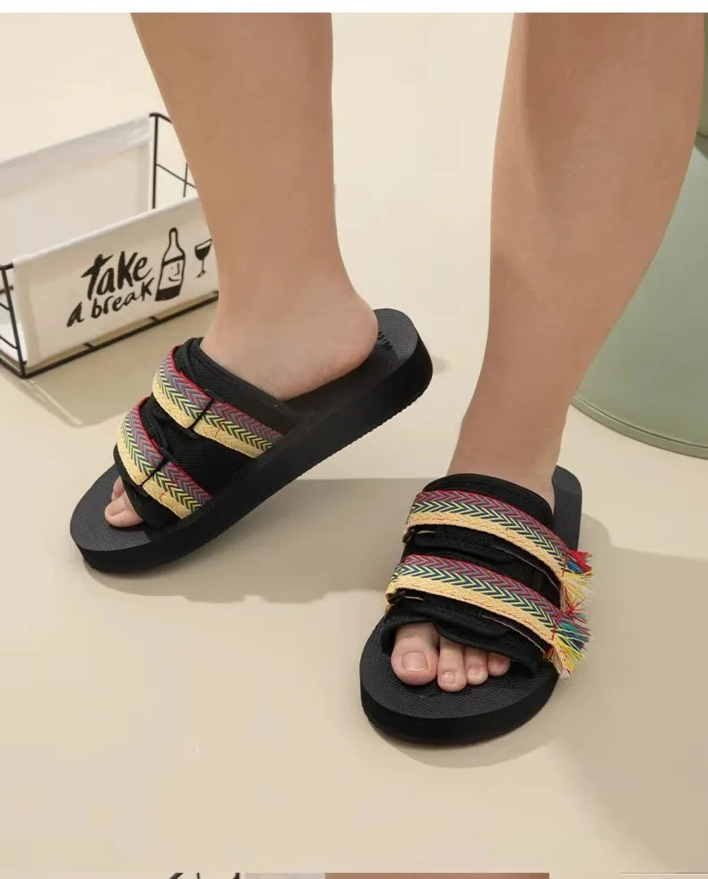Men Casual Slippers Fashion Indoor Outdoor Beach Women White Sandals Increase Height Round Toe Non-Slip Unisex Zapatos Hombre