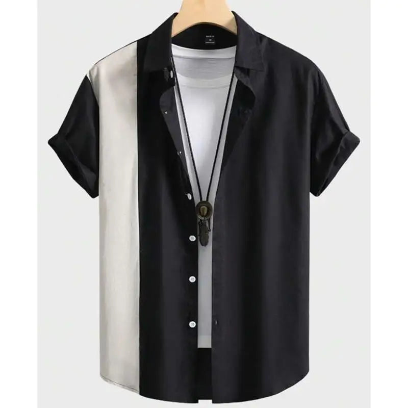 Simple Shirts For Men 3d Stripe Printed Men'S Clothing Loose Oversized And Blooms Casual Short Sleeved Daily Street Tops