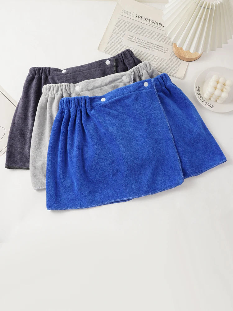 Men's Bath Towel Boxers Briefs Sexy Shorts Can Absorb Water and Wear Externally Underwear Underpants with Buckle Summer Panties