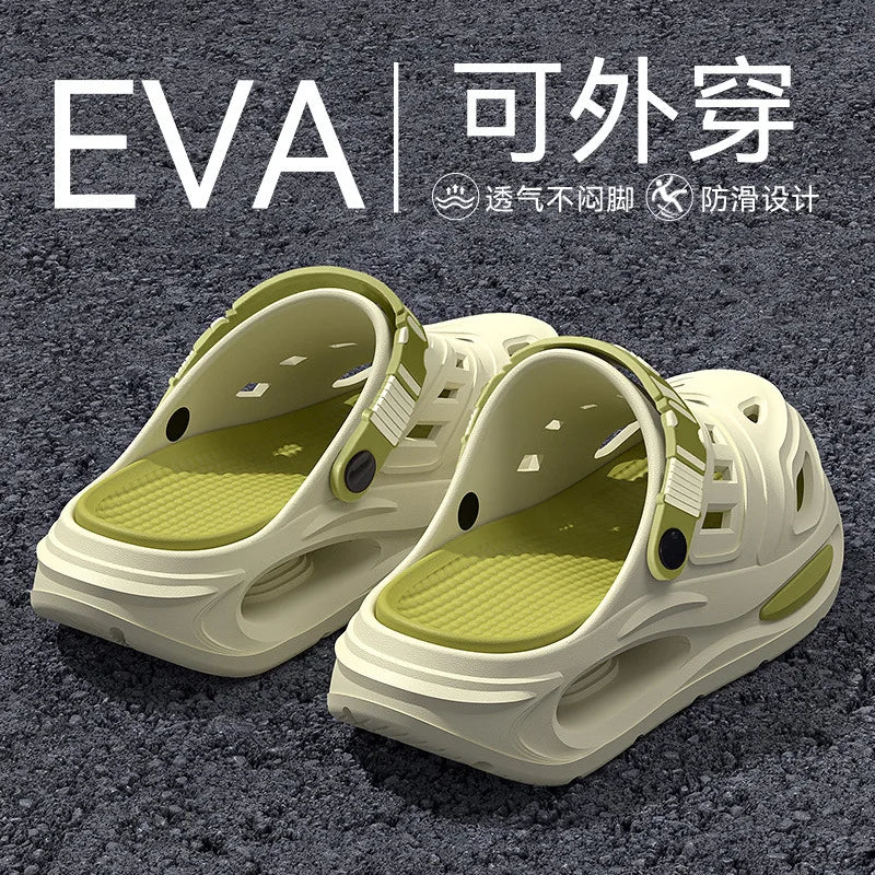 Men's summer outdoor sandals for 2025, new trendy thick sole, anti-slip, odor-resistant, two-way wear, men's flip-flops