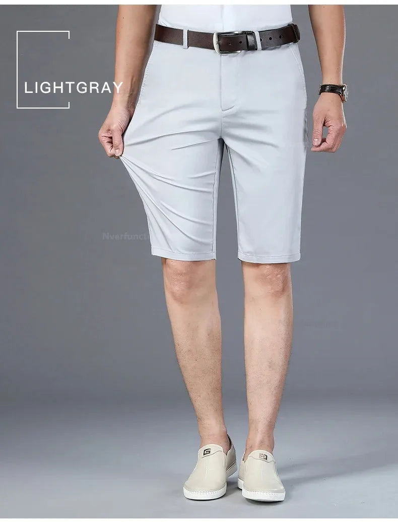 Men Shorts Summer New Knee Length Cotton Business Casual Pants Classic Brand Comfortable Clothing Shorts Male Boardshorts