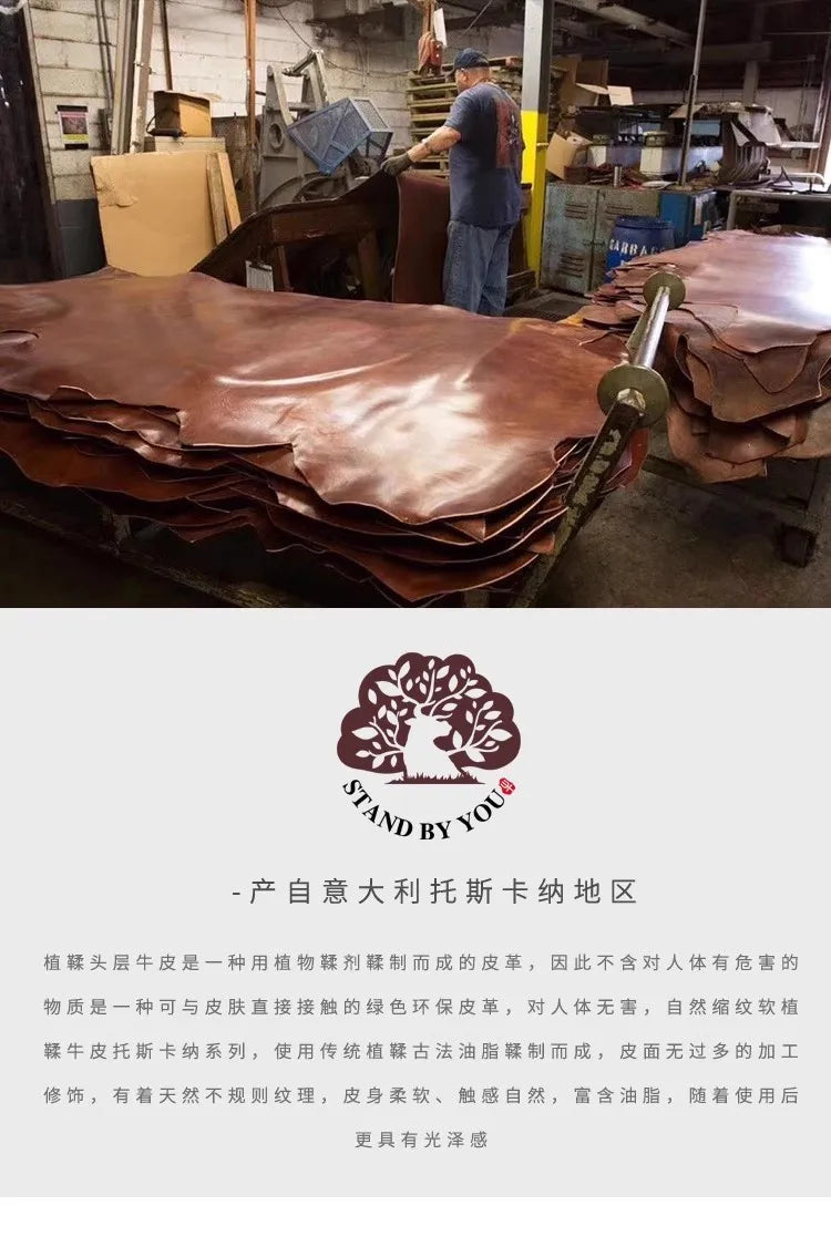 2025 Handmade Wallet Men's Short Leather Triple Fold Money Clip Cowhide Youth Buckle Student Vertical Vegetable Tanned Leather