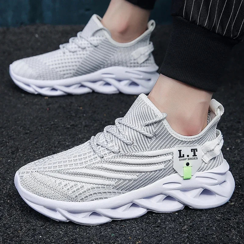 Tennis Shoes for Men's Street Fashion Trend Versatile Mesh Knitting Breathable Luxury Design Casual Shoes Men's White Sneakers