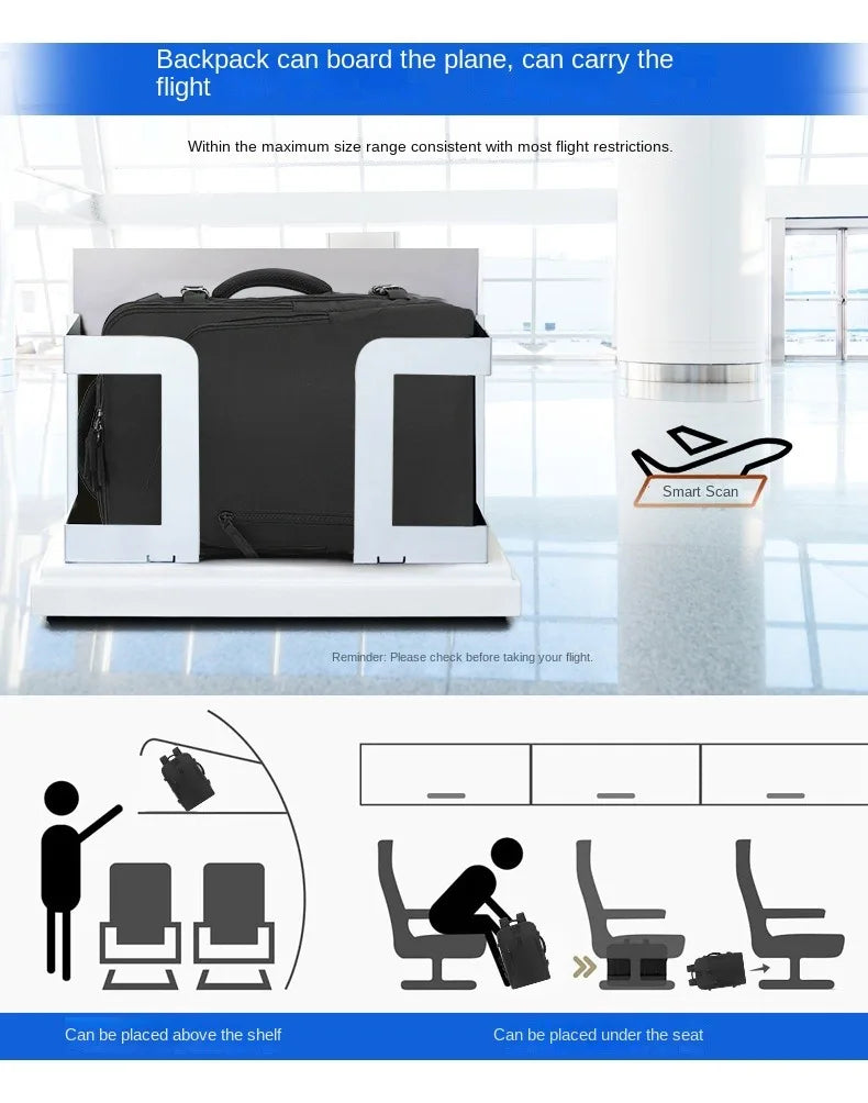 Men's Travel Backpack, Outdoor Luggage Backpack, Business Weekend Bag, Expandable, Large Capacity Travel Backpack, Commuting, Short-Distance Business Trip Luggage Bag, Perfectly Matches Backpack Accessories, Luggage Strap Des