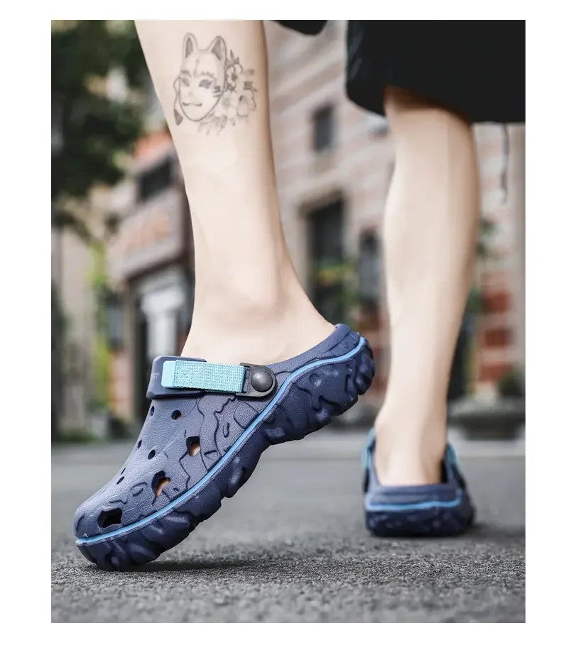 Men's Sandals Summer Clogs Non Slip Beach Trend Casual Sandals Breathable Thick Bottom High Quality Hole Shoes Big Size 45 46 47