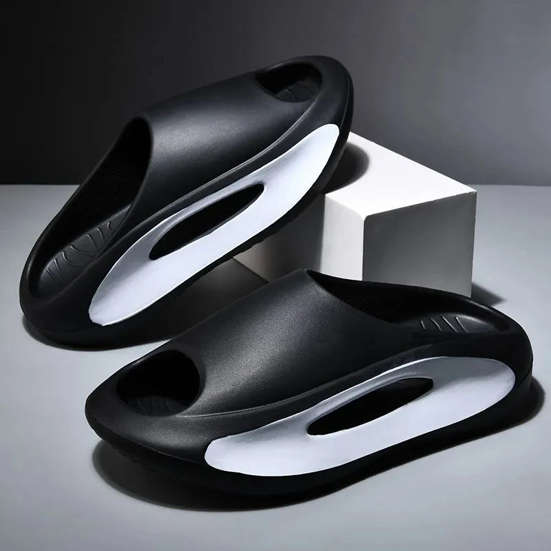 Men Slippers 2024 New Slides with a Sense High Aesthetic Value External Wear Anti Slip Thick Bottom, Beach Cool Slippers for Men