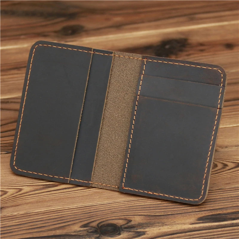 Men's Card Holder Wallet Leather Minimalist Small Thin Purse Slim Mini Credit Card Bank ID Card Holder Wallet