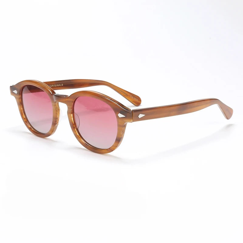 Men's Sunglasses Woman Johnny Depp Polarized Sun Glasses Acetate Frame Luxury Brand Vintage Driver's Shade