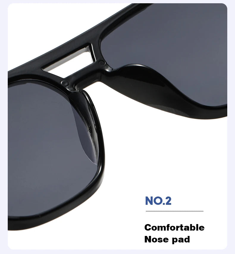6pcs Combination Fashion Rivet Double Beam Men's Sunglasses Pilot Sun Glasses Cross-border Riding Driving