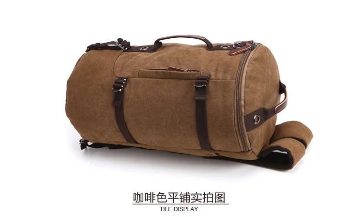 2025 Fashion Large Man Travel Bag Mountaineering Backpack Male Luggage Canvas Bucket Shoulder Army Bags For Boys Men Backpacks