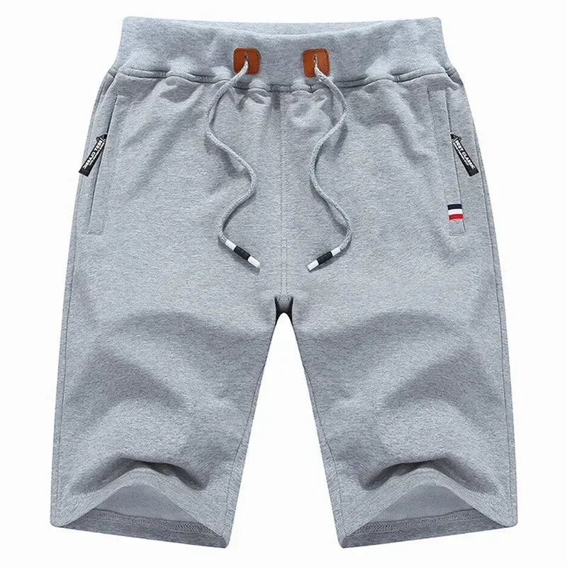 Shorts Men Cotton Casual Sports Men's Solid Shorts Drawstring Bermudas Elastic Waist Beach Short Pants Cool Summer New Fashion