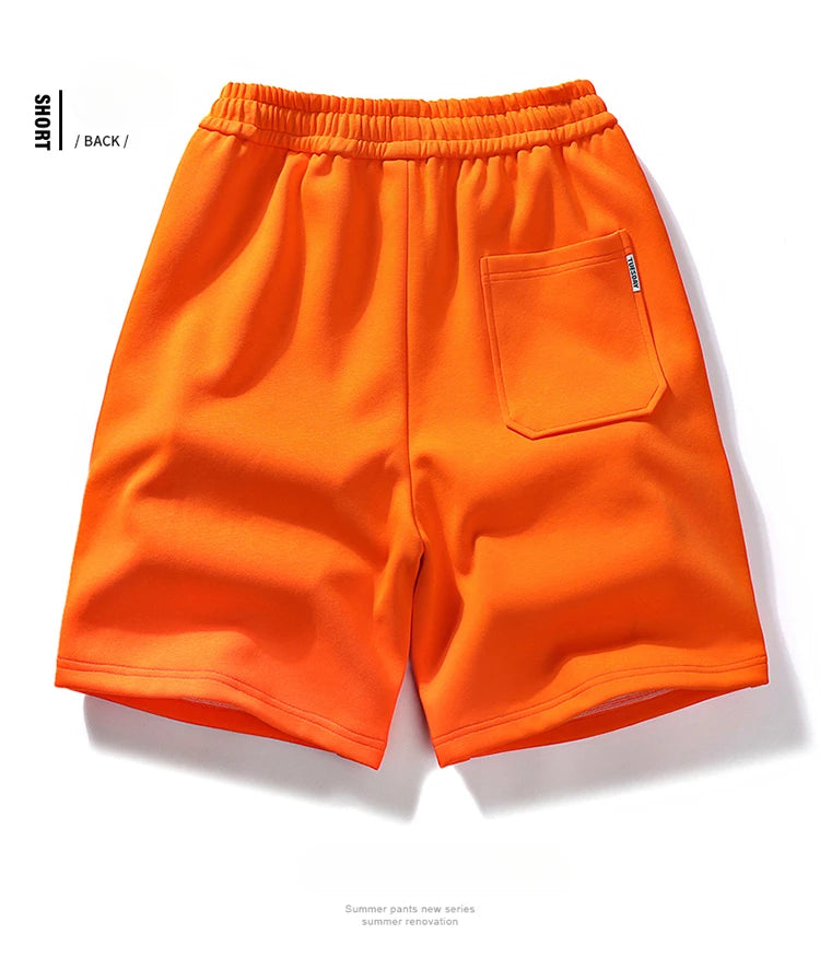 Men's Shorts Streetwear Trend Casual Loose Sporty Knees Length Shorts 2025 Summer New Fashion Stereoscopic Printed Cotton Shorts