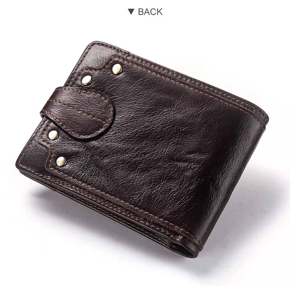 HUMERPAUL Wholesale Wallet for Men Real Leather Slim Tri-Fold Purse with ID Window and RFID Blocking Credit Card Holder