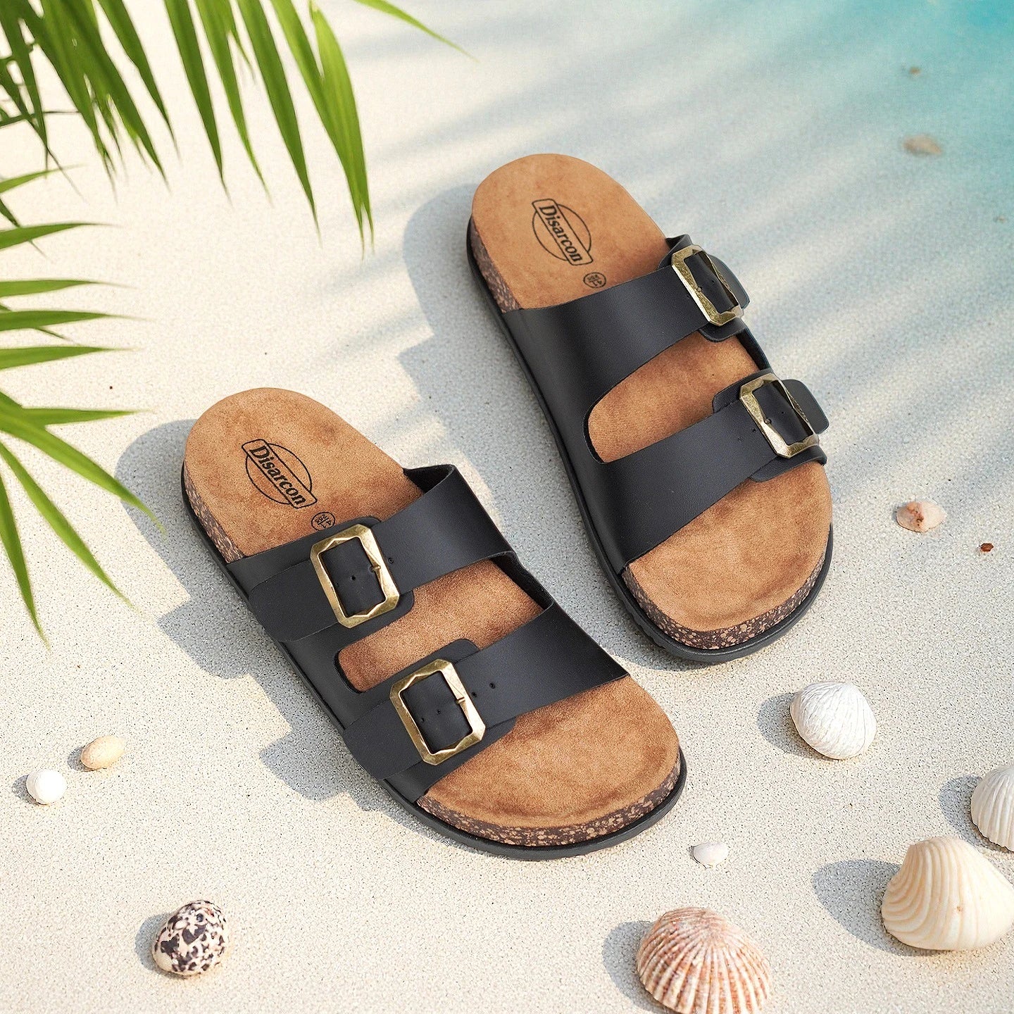 Men's Summer Sandals, Outdoor Leisure Vacation Beach Sandals, Double Buckle Design Unisex Large Size Sandals, Non-Slip, Breathable, Wear-Resistant, Versatile for Daily Wear, Indoor Home Slippers, High-End, Retro