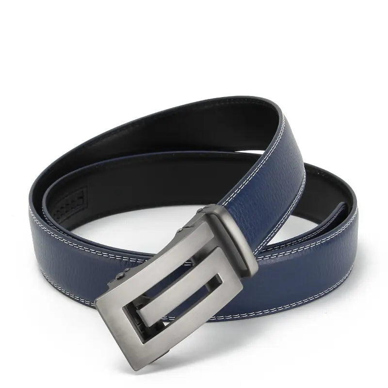 Belts Men Automatic Buckle Design Genuine Leather Belt For Men Luxury Leather Men's High Quality Male belt  110-130cm