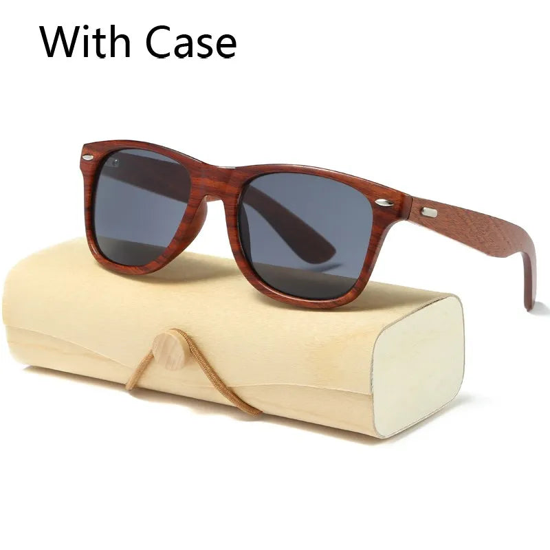 HJYBBSN Handmade Wood Sunglasses Men women square Sunglasses for men women Mirror Wooden Sun Glasses retro de sol masculino