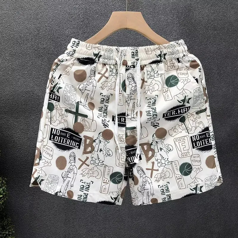 Hip Hop Men's Sports Shorts Summer Fashion White Short Pants Harajuku High Street Men's Clothing Casual Shorts Streetwear 2024