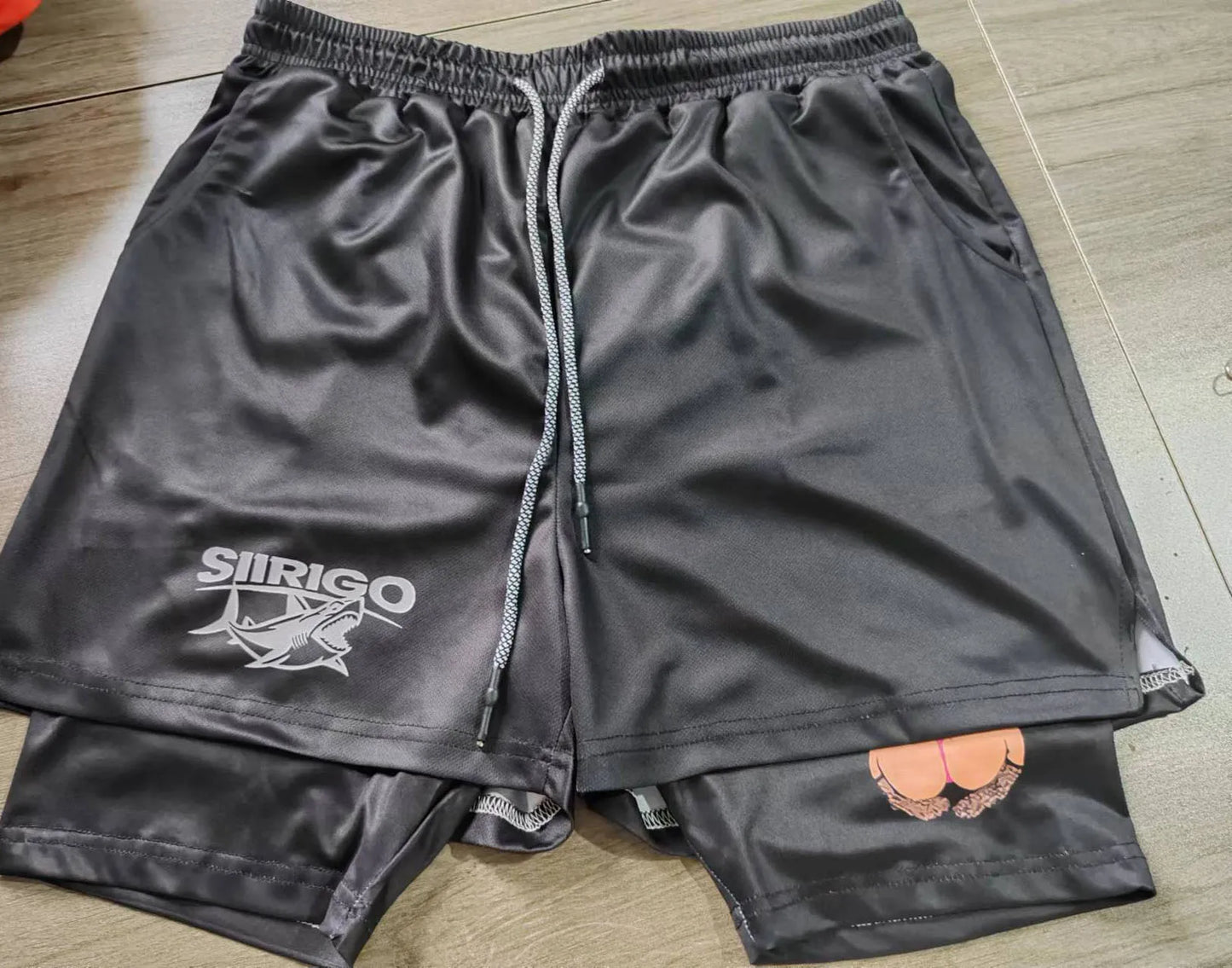 Men's Fitness Shorts Breathable Quick Drying Printed Double-Layer Shorts Summer Sports Casual Training Jogging Shorts XS-3XL