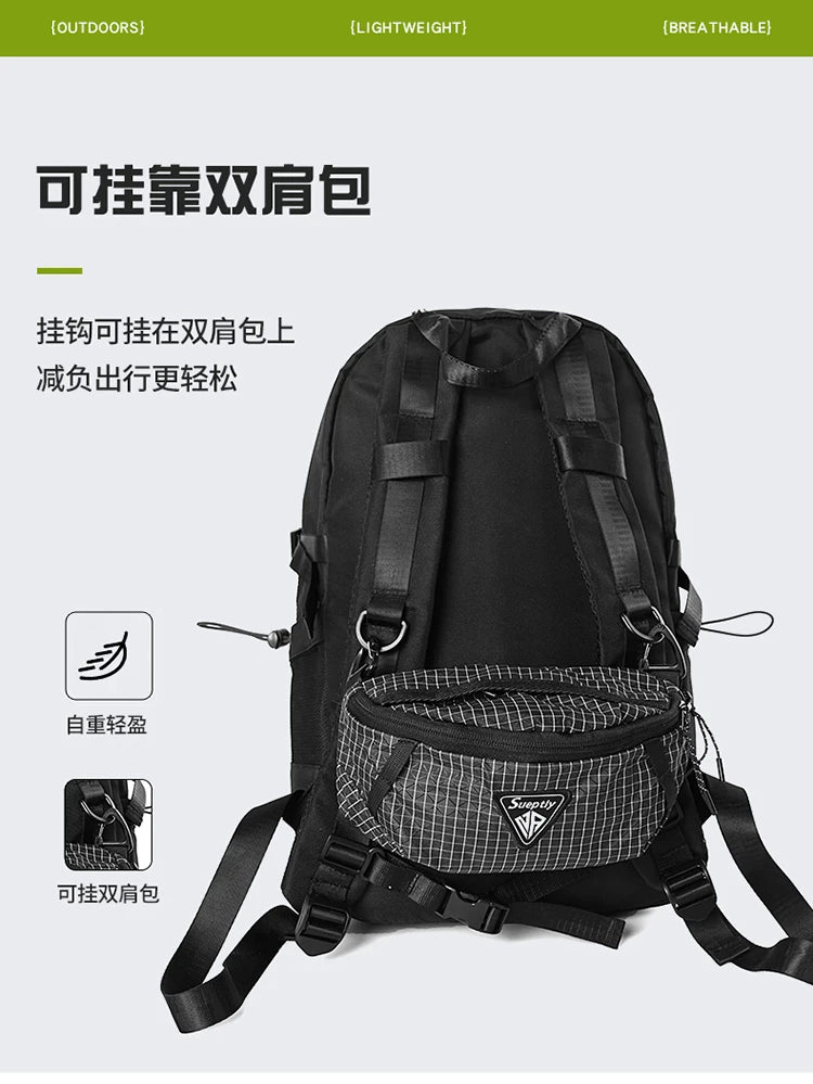 Outdoor hiking backpack - Large capacity, lightweight, expandable chest bag. Suitable for both men and women. Includes hiking eq