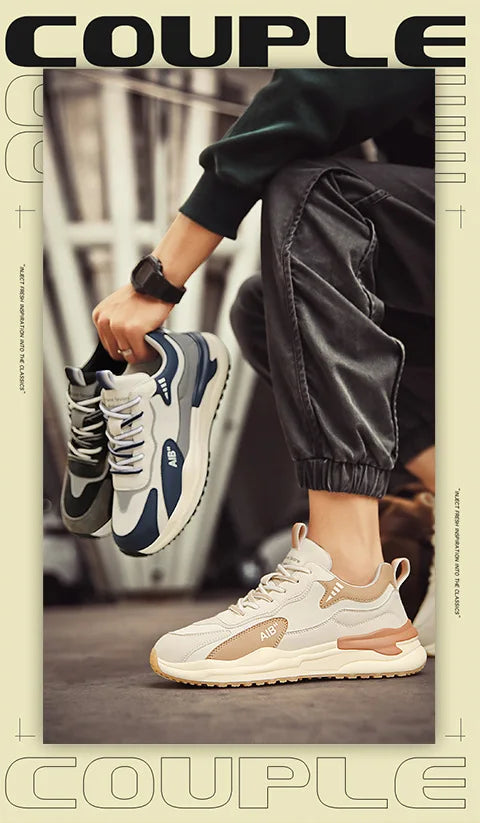 Sneakers Male Autumn Man Shoes Leather Surface Sport Shoes Men Men's Versatile Sports Casual Winter Running Shoe Increase Height