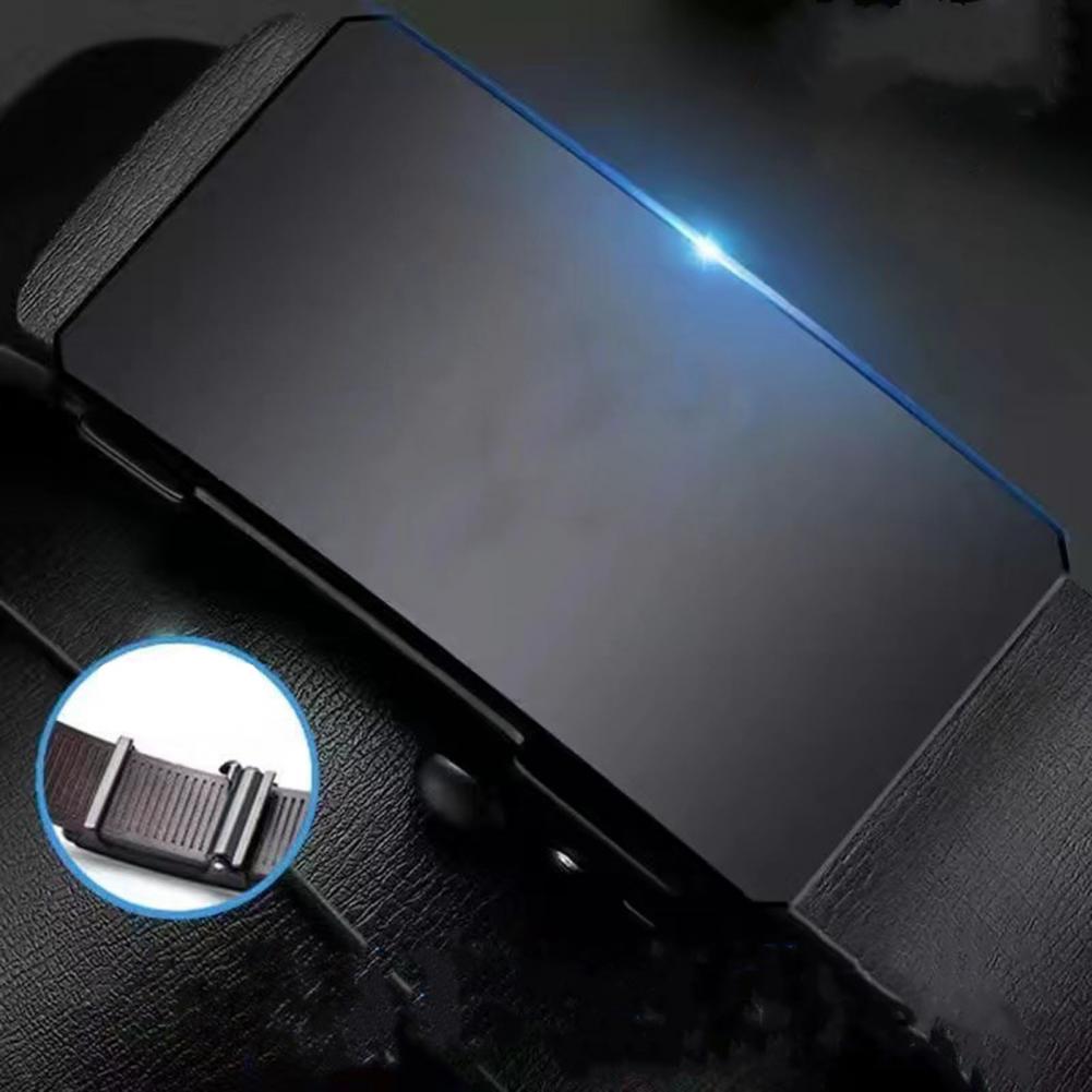 120cm Men Belts Automatic Buckle Belt Formal Faux Leather Adjustable Long-lasting Men Business Belt Casual Buises for Jeans