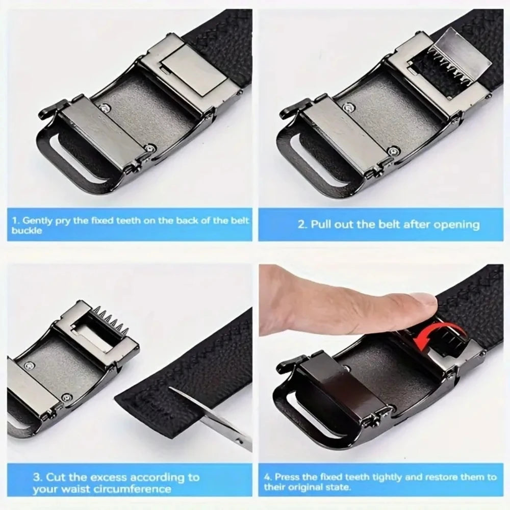 belt for men to give to dad, alloy automatic buckle belt,  business youth leather pants belt
