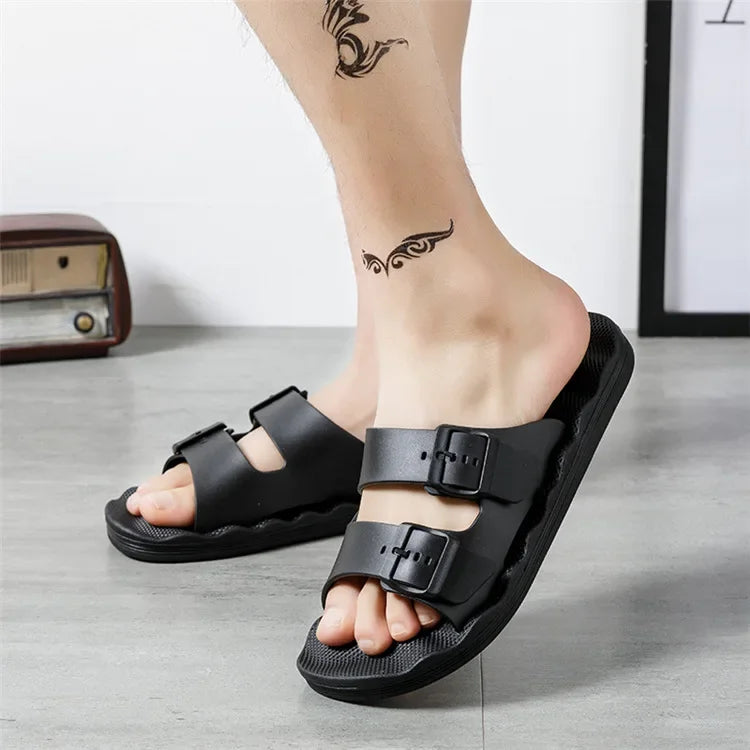 Slippers for Men In Summer Outdoor Wear Home Use Couples Indoor Soft Soles Bathrooms Non-skid Extra Large 4849 Sandals Slippers