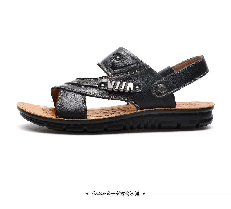 Men's Sandals Fashion Casual Leather Sandals Outdoor Non Slip Trekking Sandalias Summer New Beach Shoes for Man Designer Slipper