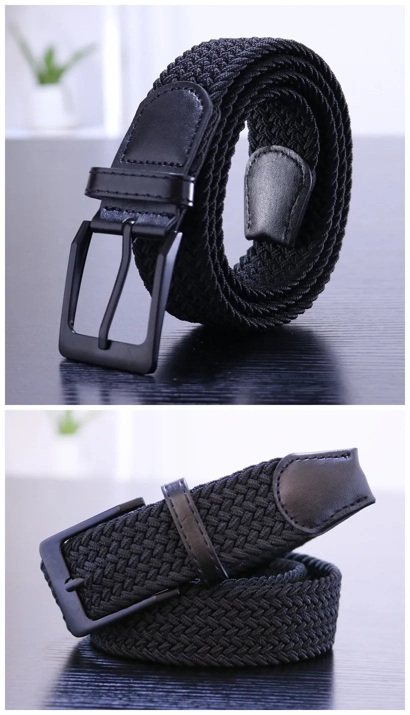 Canvas Belts for Men Fashion Metal Pin Buckle Military Tactical Strap Male Elastic Belt for Pants Jeans