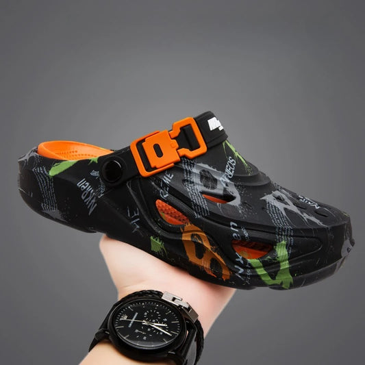2025 New Men's Clogs Slippers Home Platform Sandals Summer Outdoor Beach Water Shoes Non-slip Male Sneakers Lightweight Sandals