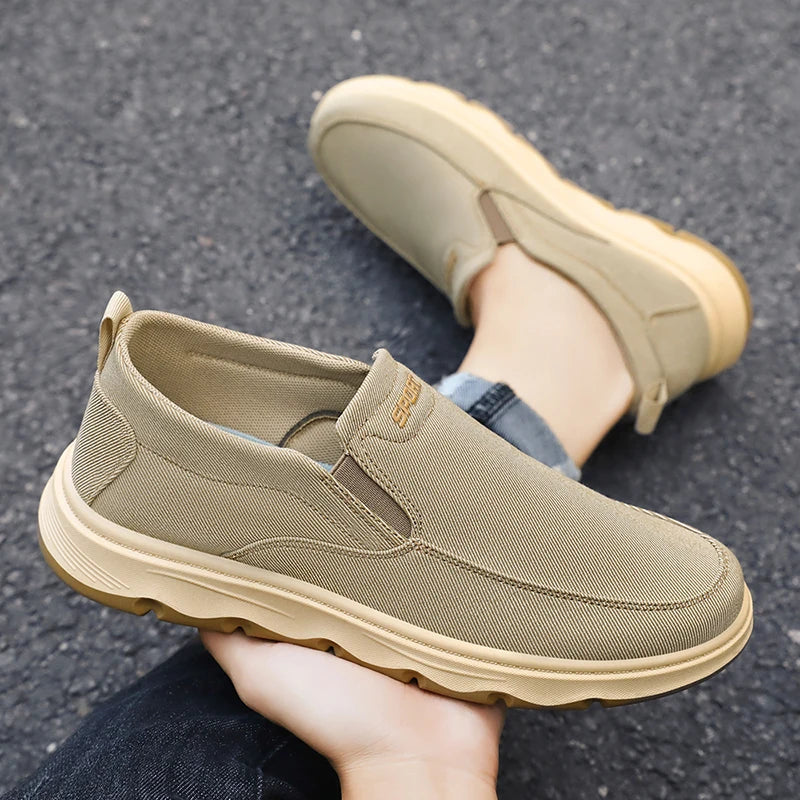 Men's walking sneakers 2025 Spring casual canvas shoes, low-top comfortable and breathable vulcanized shoes