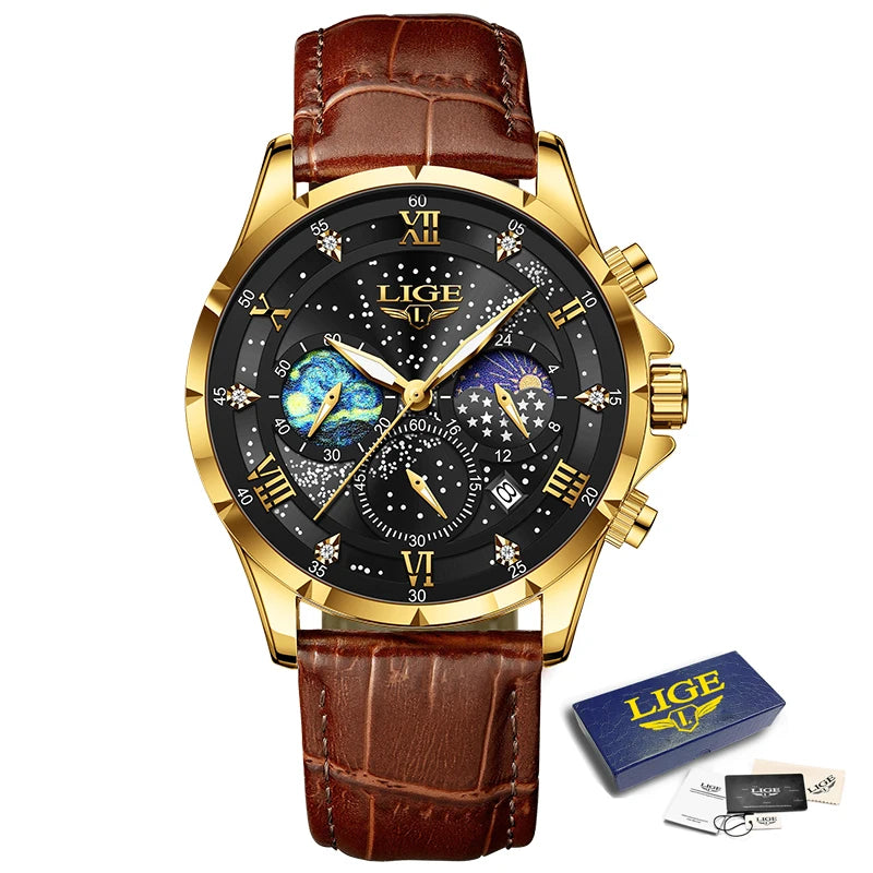 LIGE Top Brand Luxury Watches For Men Casual Business Quartz Mens Watch Fashion Waterproof Luminous Date Wristwatch Reloj Hombre