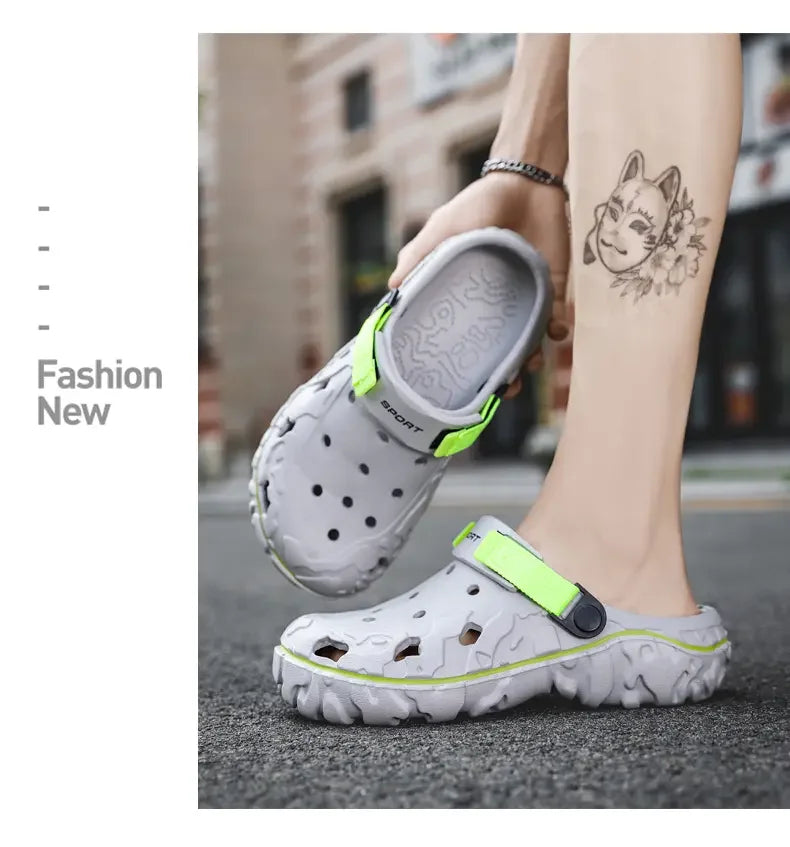 Men's Sandals Summer Clogs Non Slip Beach Trend Casual Sandals Breathable Thick Bottom High Quality Hole Shoes Big Size 45 46 47