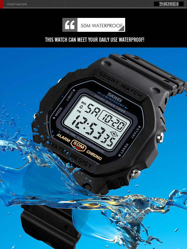 SKMEI 1628 Outdoor Military Digital Men Watches Retro Sport Waterproof Mens Electronic Male Wristwatches Clock 1988 reloj hombre