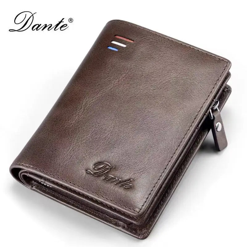 High Quality Men Wallet 2025 New Style Fashion Large Capacity Retro Card Bag Zipper Purses Pocket Short Men's Leather Wallet