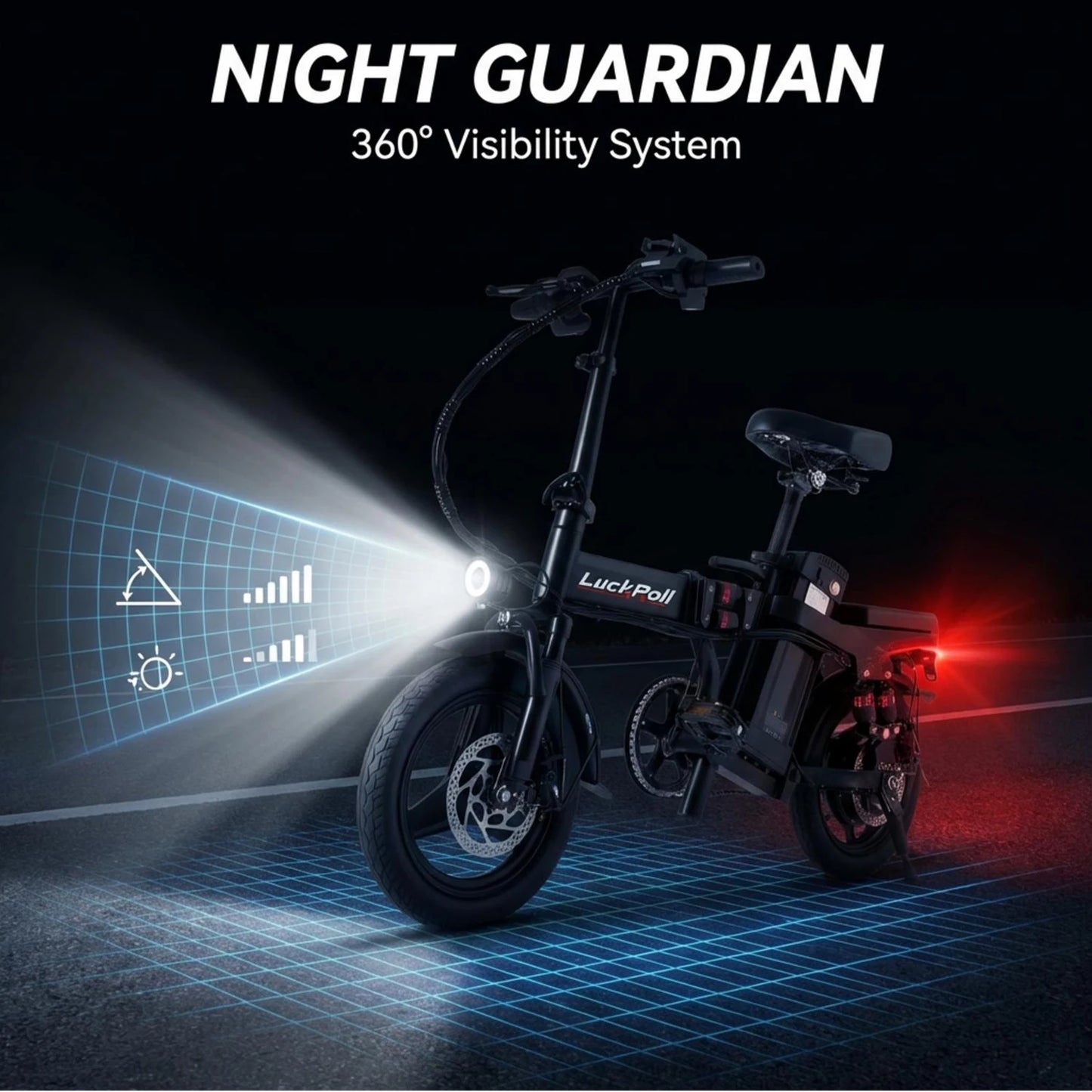 750W/1500w Adult Electric Bike, 20 MPH, 48V 10.4Ah/52V 25Ah Removable Battery, 14 Inch Folding Electric Bike, Dual Disc Brake