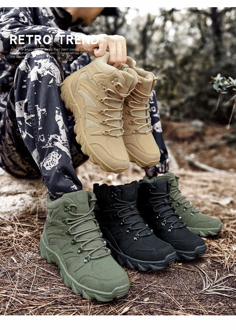 High Men´s Hiking Boots for Men Sneakers Deals Casual Male Shoes Sports and Leisure Outdoor Wear-resistant Non-slip Ankle Fabric